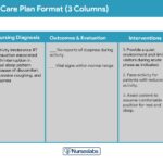 3-column medical diagnosis care plan format