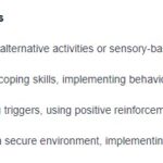 Strategies for Managing Challenging Behaviors in Pediatric Autism: A table outlining common behavioral interventions and nursing considerations for children with autism spectrum disorder.