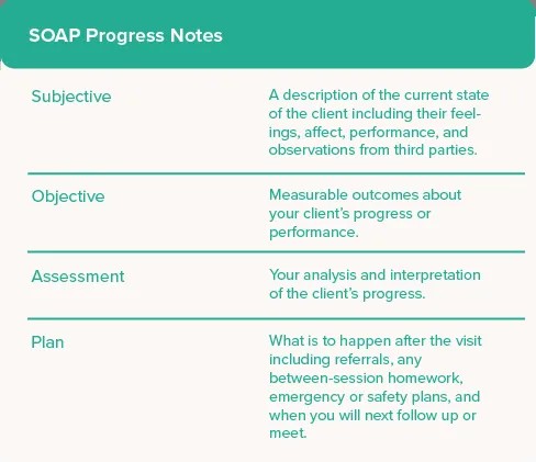 SOAP Mental Health Progress Notes Template