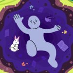 Diving into the rabbit hole of health care self diagnosis: An illustration of a person falling down a rabbit hole, representing the complex and sometimes misleading nature of self-diagnosing mental health conditions.