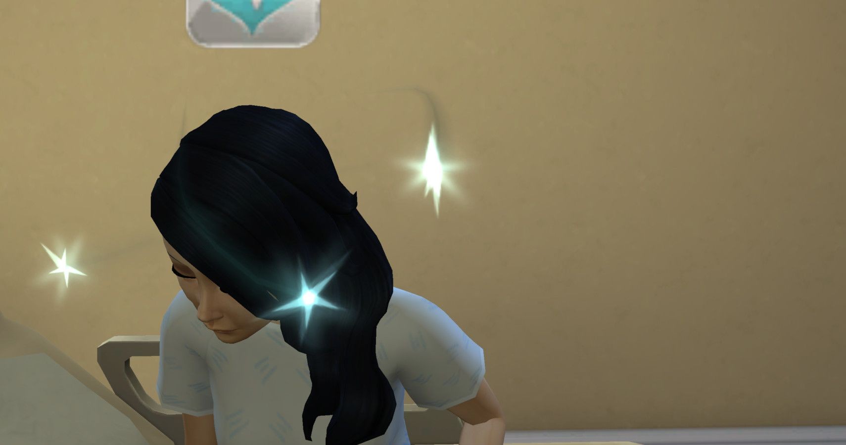 A Sim experiencing dizziness, indicated by stars swirling around their head.