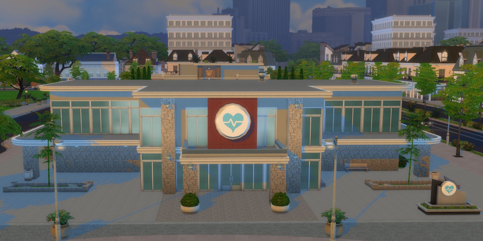 The Sims 4 Get to Work hospital, the setting for medical career diagnosis gameplay